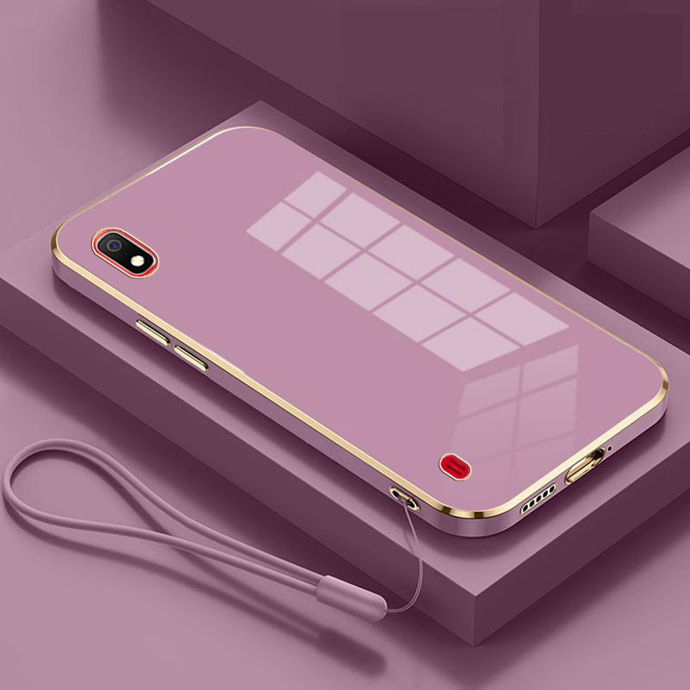 For Samsung Galaxy A10 Case Luxury Square Plating SM-A105F, SM-A105G Phone Case ShockProof Silicone Back Cover Fundas. 