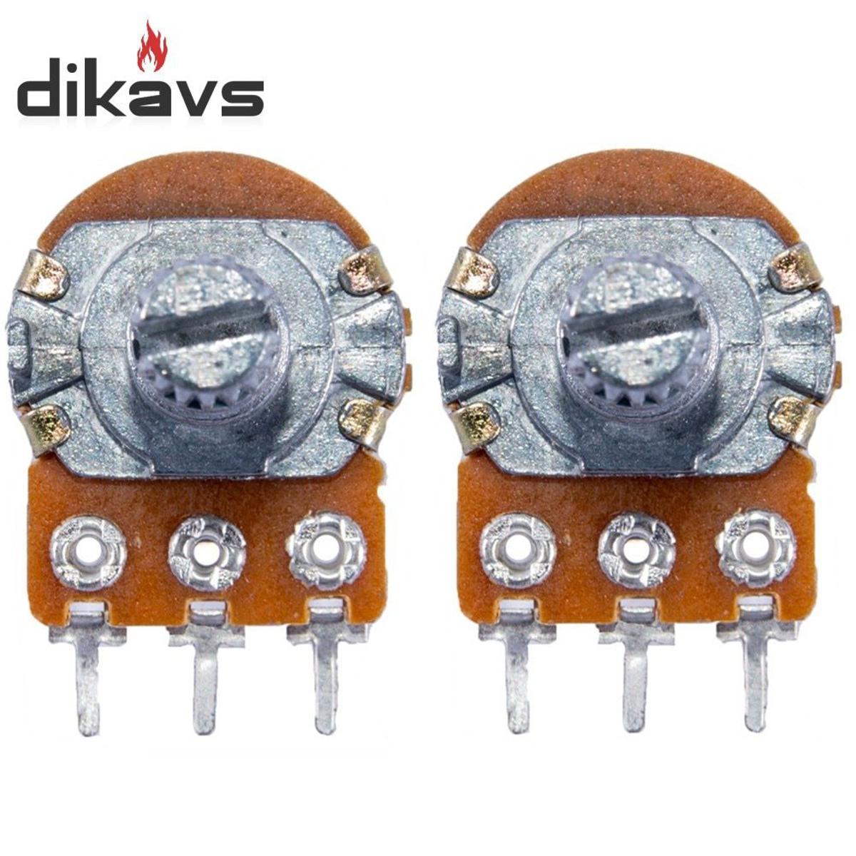 3Pcs- 3 Pin 20K Potentiometer Panel Mount 20K Ohm 1/2 Watt 3 Terminal Single Gang Linear Taper Rotary Potentiometer 20K Ohm Adjustable Variable Resistor Potentiometer Pot Electrical Circuitry & Parts