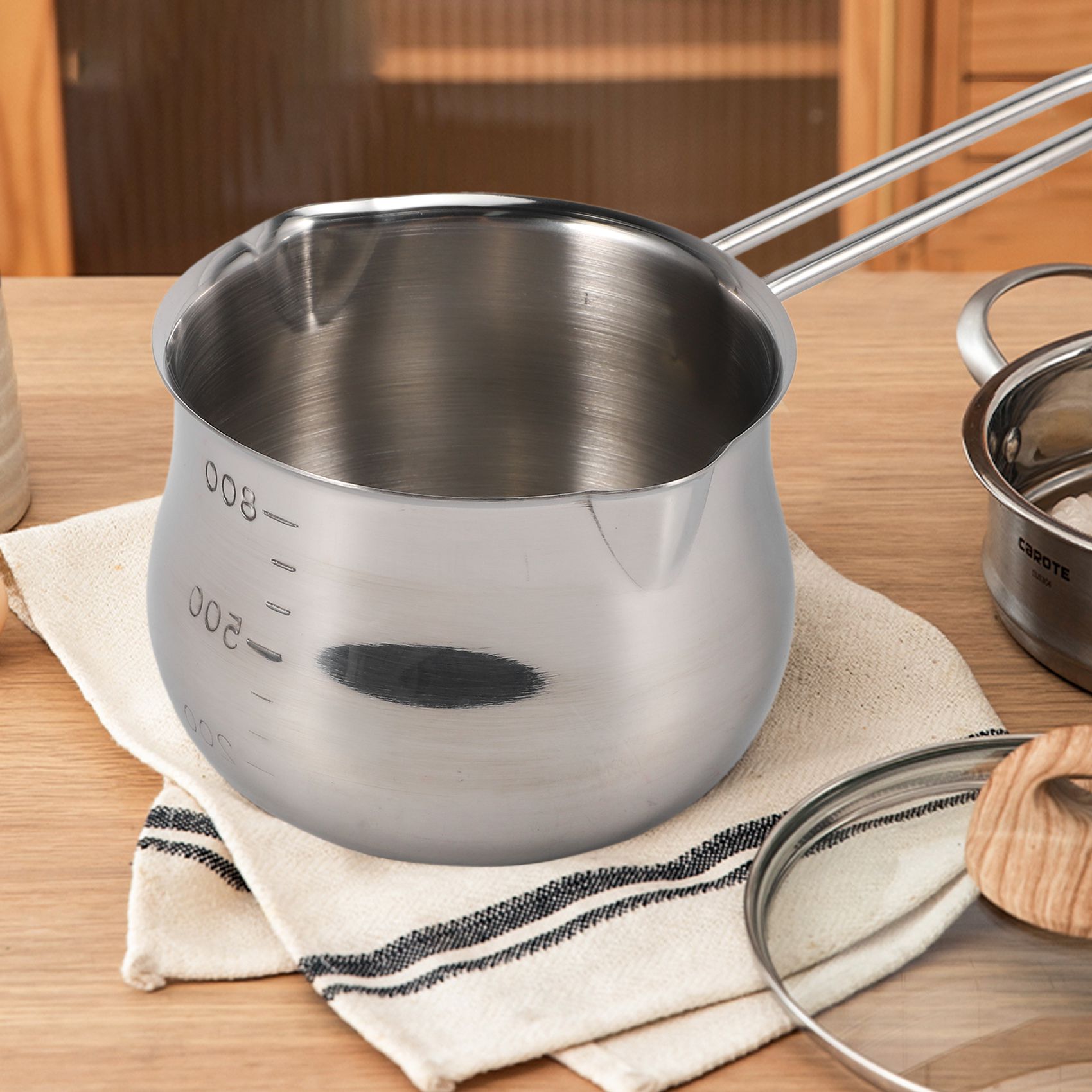 OUMERY Non-Stick Pan Milk Pot Butter Chocolate Melted Heating Pot Warmer Pan Small Saucepan Cheese Pot With Pour Spouts. 
