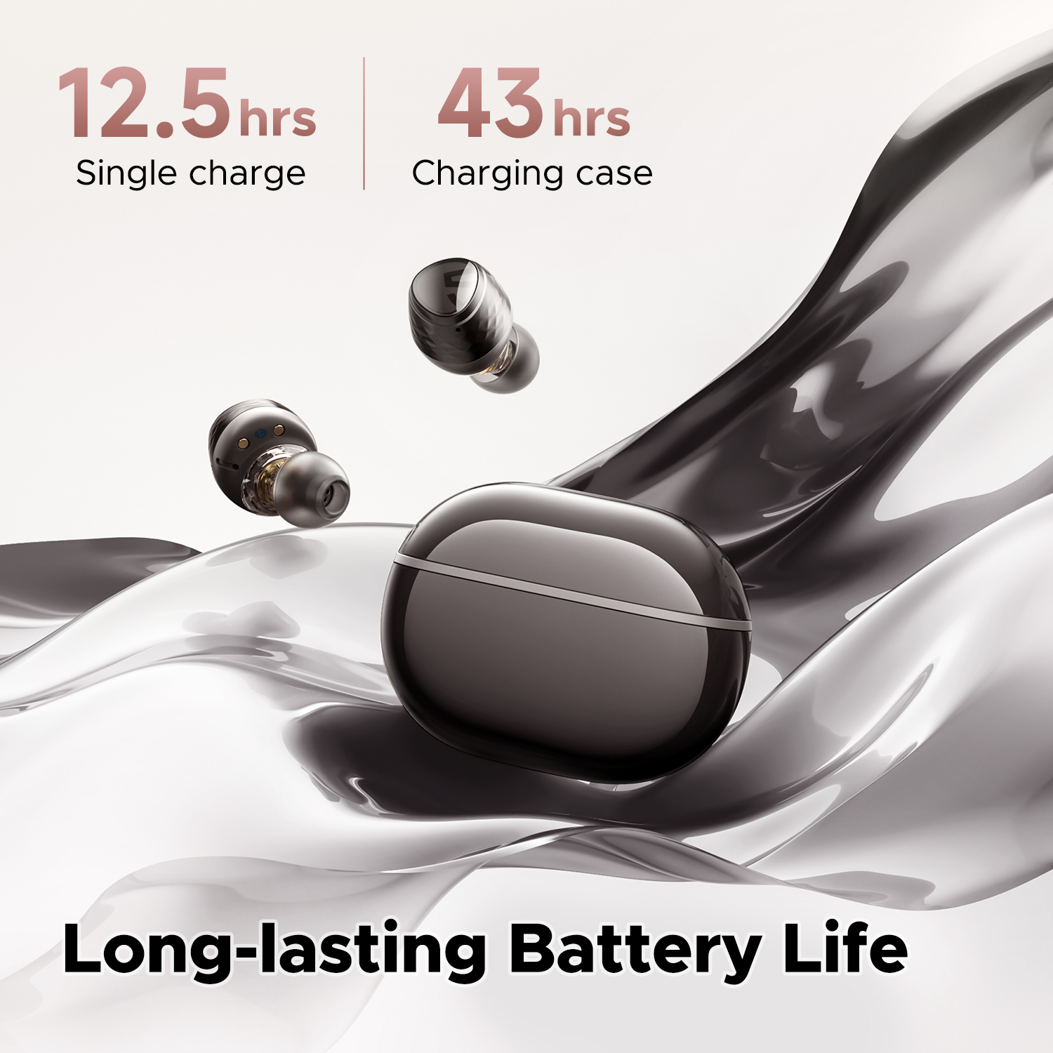 SoundPEATS Engine4 Hi-Res Bluetooth 5.3 Wireless Earbuds with LDAC, Coaxial Dual Dynamic Drivers for Stereo Sound, Total 43 Hrs. 