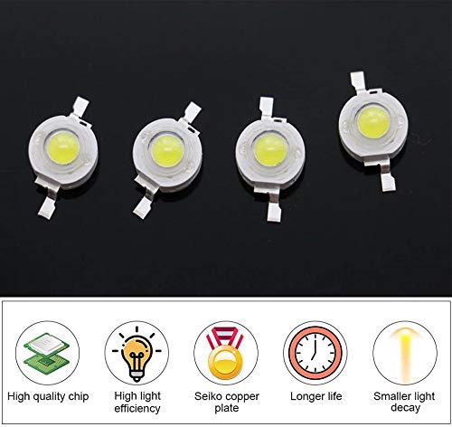 1W LED White Emitting Electrode Processor Bulb Light, High Brightness white 10PCS