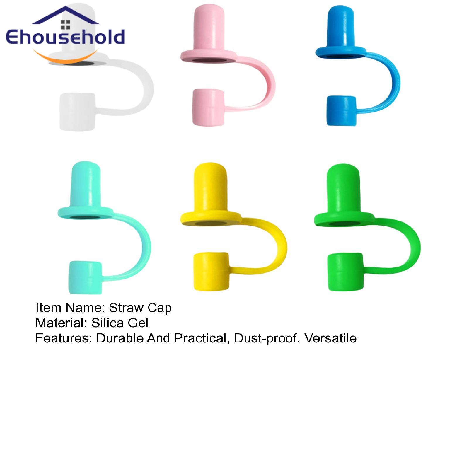 Bpa-free Straw Cap 6pcs Silicone Straw Cover Cap Set Reusable Dustproof Tip Lids for Tumblers Food-grade Easy to Clean Straw Accessories for Cups Reusable Straw Head Cover. 