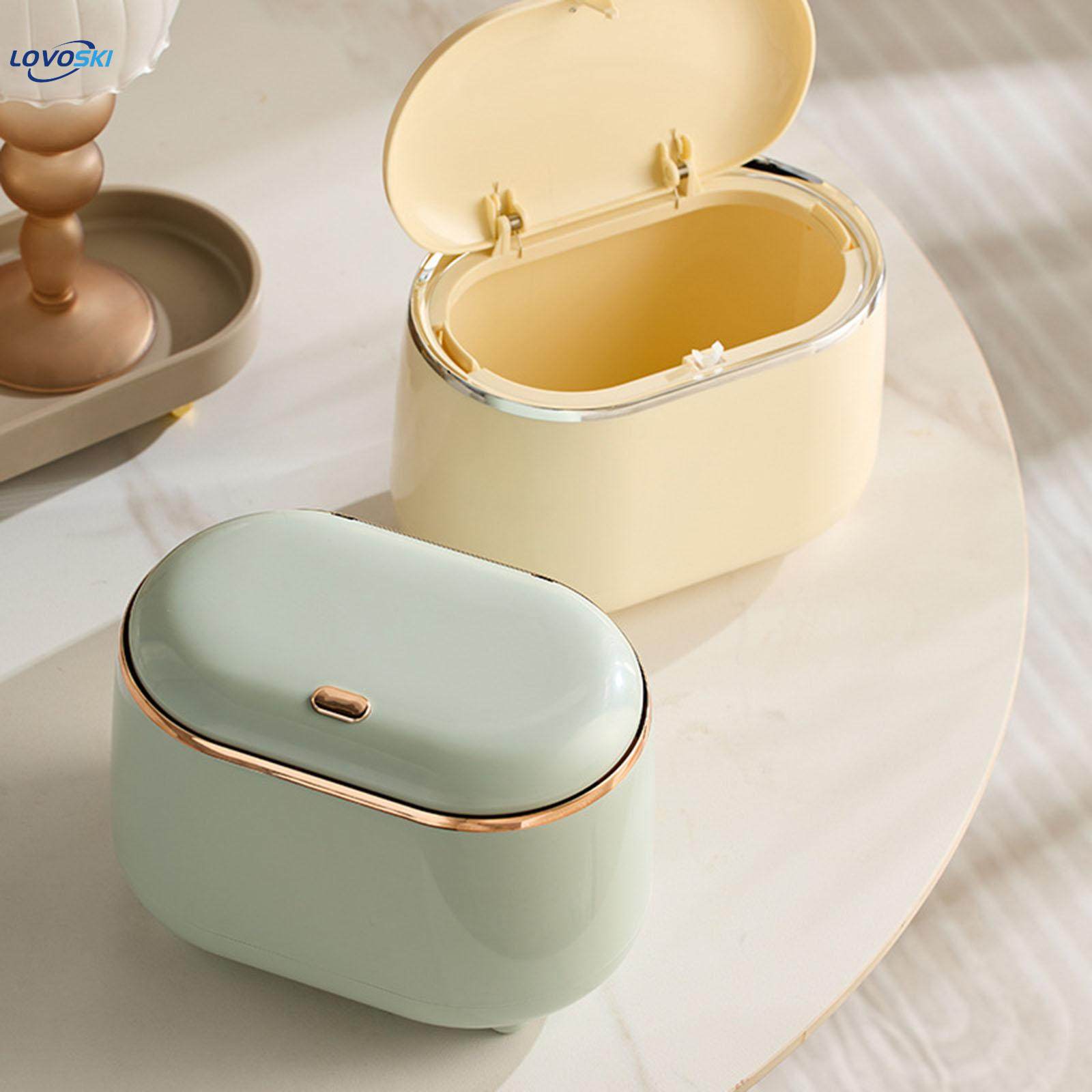 Mini Tabletop Trash Can with Lid Countertop Trash Bin. 