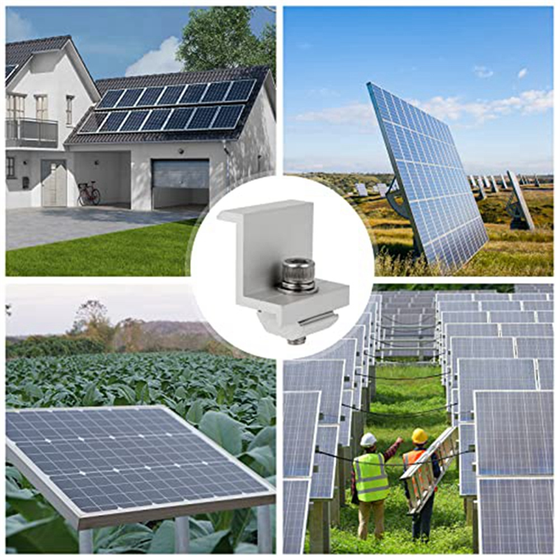 12 Piece Solar Module Bracket End Clamp, End Clamp, Side Clamp for PV Solar Module Roof Mountings (40MM). 