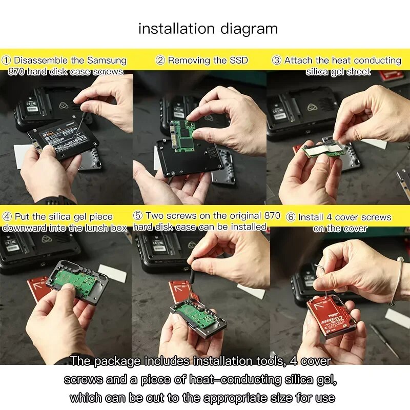 Vlogger Photography Accessories Memory Card Box Aluminum-magnesium Alloy Card Reader for 870 SATA Atomos Ninja V SSD Case. 