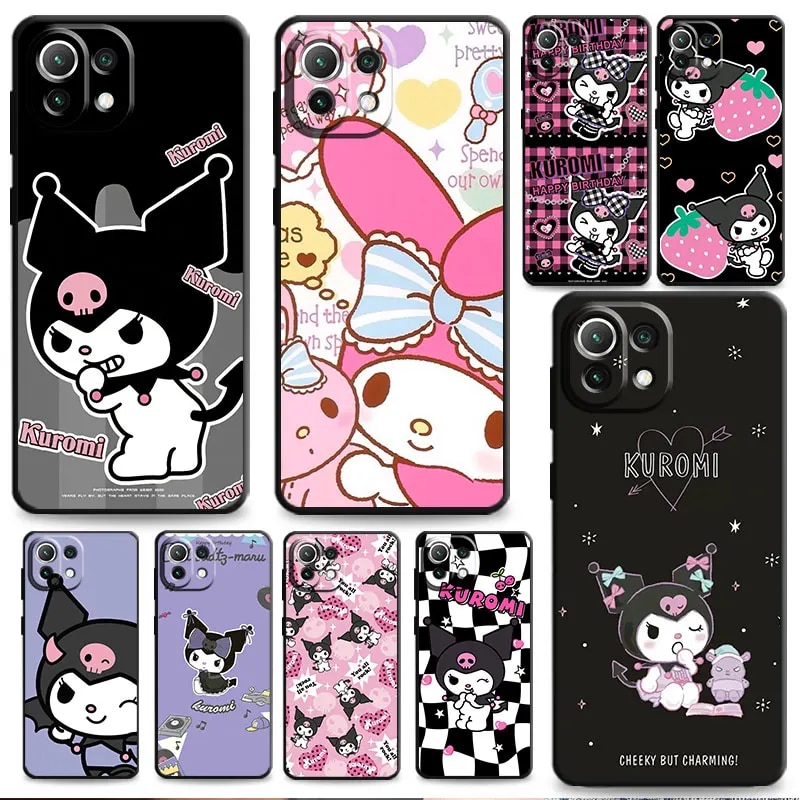 Hello Kitty kuromi Cover Shockproof Phone Case for Vivo V20 Y15 Y81 Y31 Y19 Y53 V17 S1 Y70 Y17 V21 Y20 Y11 Y72 5G Black Soft