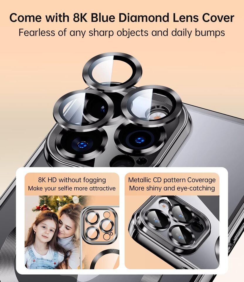For iPhone 13 Pro Max Shockproof Magnetic Plating Clear Soft Case Cover. 