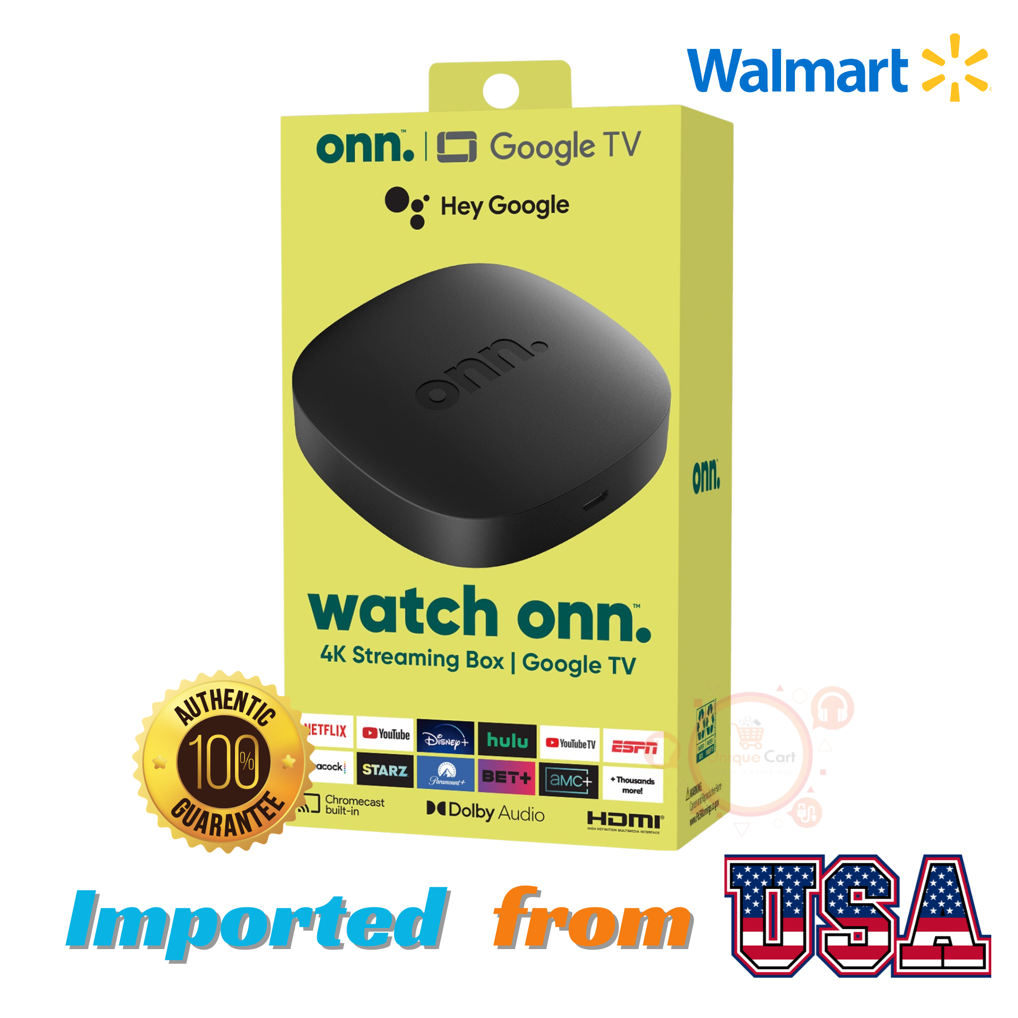 ONN 4K Google Certified Android TV Box, 2GB RAM & 8 GB ROM Android Smart TV Box From Walmart USA With Voice Control Remote