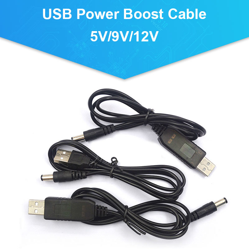 USB Power Boost Line DC 5V To DV 5V/9V/12V Step Up Module USB Converter Adapter Cable 2.1x5.5mm Plug for Arduino WIFI