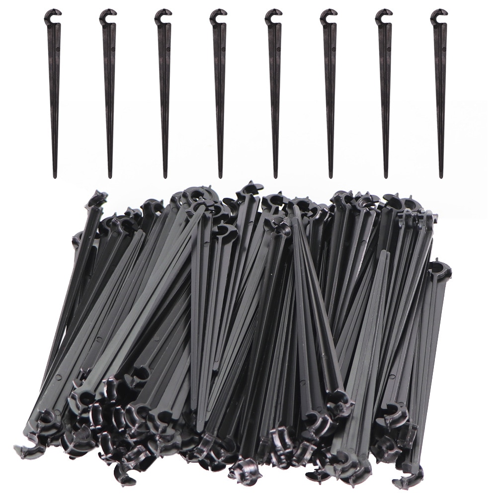 1/4" Hose Drip Irrigation Support Stakes C Shape Hook 4/7mm Pipe Fixed Stem Holder Garden Watering Dripper Sprinkler Bracket. 