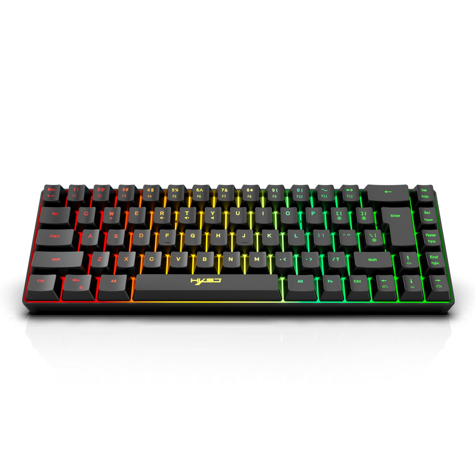 （COD Available)HXSJ V200 Wired RGB Backlit Mechanical Keyboard 68 Key Caps, Cable Length: 1.7m. 