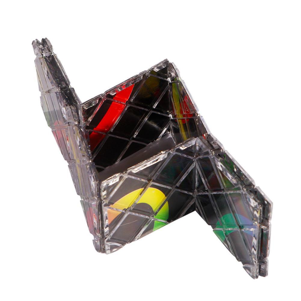 NYT Lingao 8 Panels 3 Rings Black Magic Folding Puzzle Cube Twisty. 