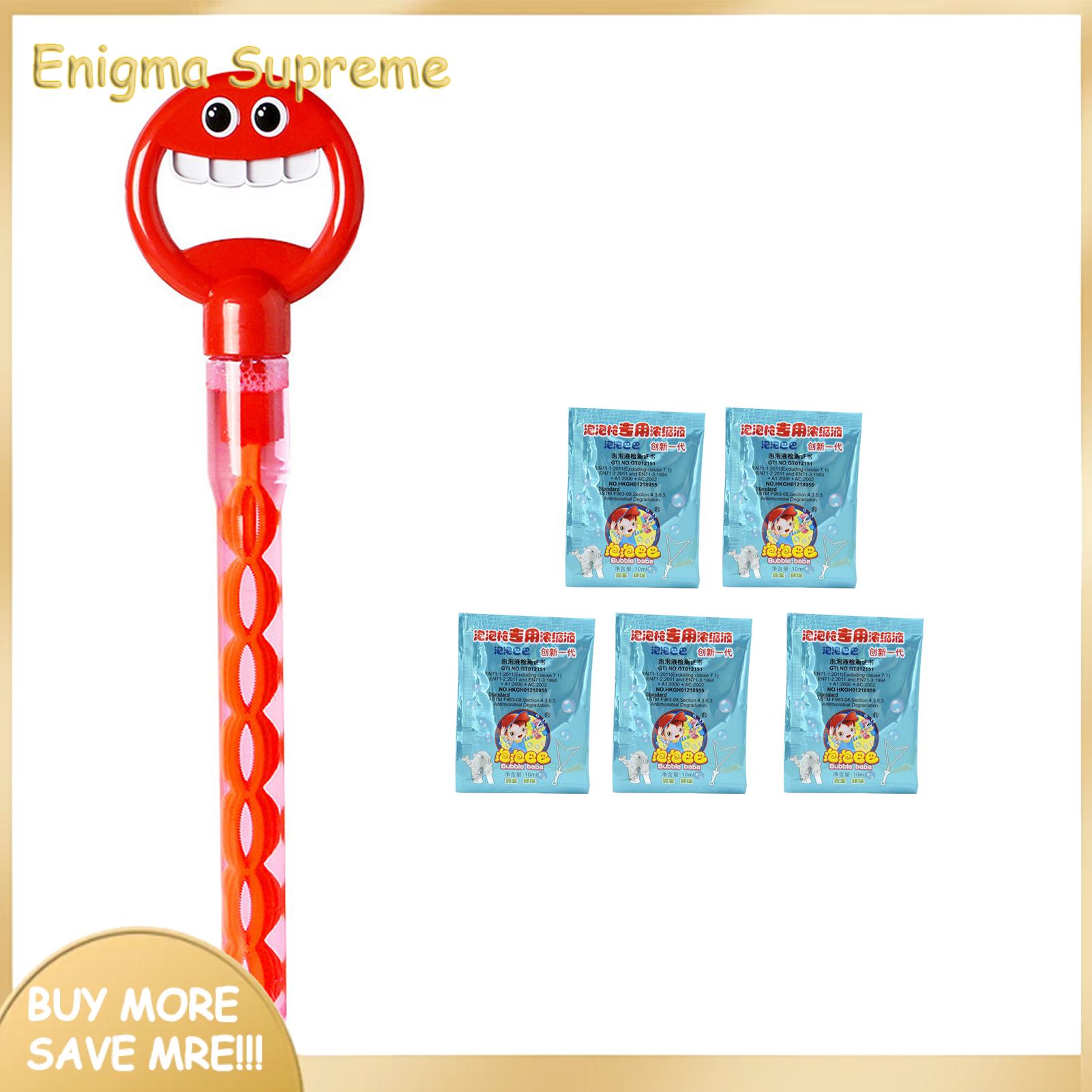Enigma- Leak-proof Bubble Wand Smiling Face Bubble Wand Toy with Leak-proof Design for Indoor Outdoor Fun 32 Holes Bubble Stick with Bubbles Refill Five Claws Bubble Maker Kids Bubble Wand
