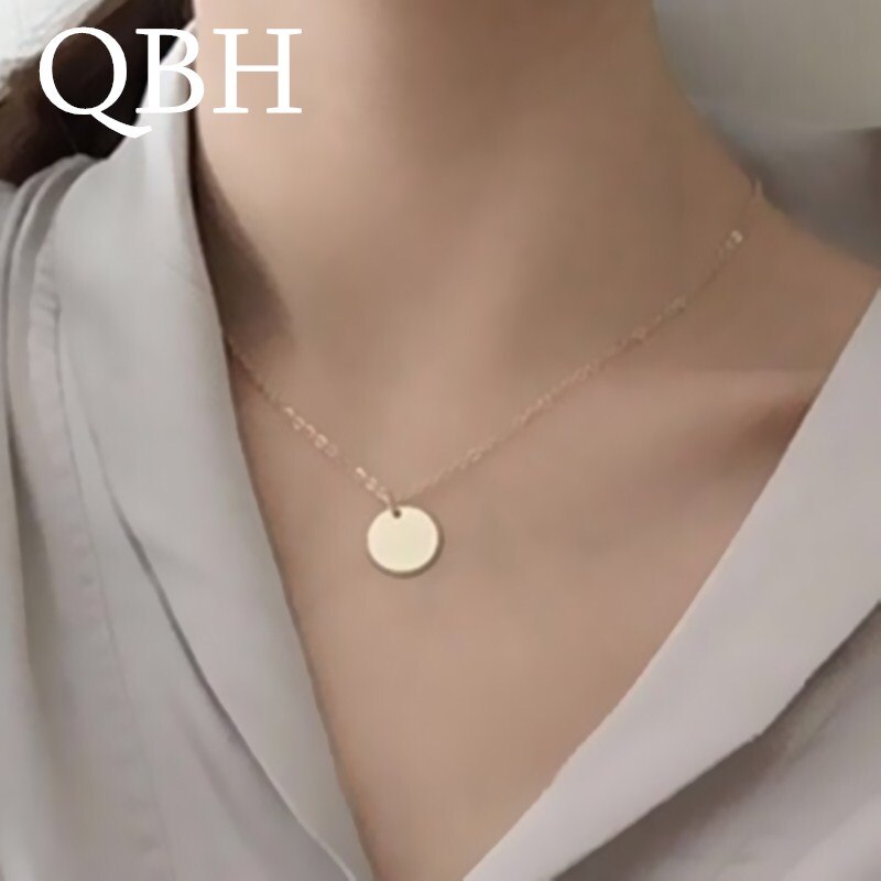 【VisioN Shop】NK1081 New Minimalist Fashion Round Pendant Necklaces Jewelry Dainty Chain Collares Bijoux Mujer Girl Gift. 