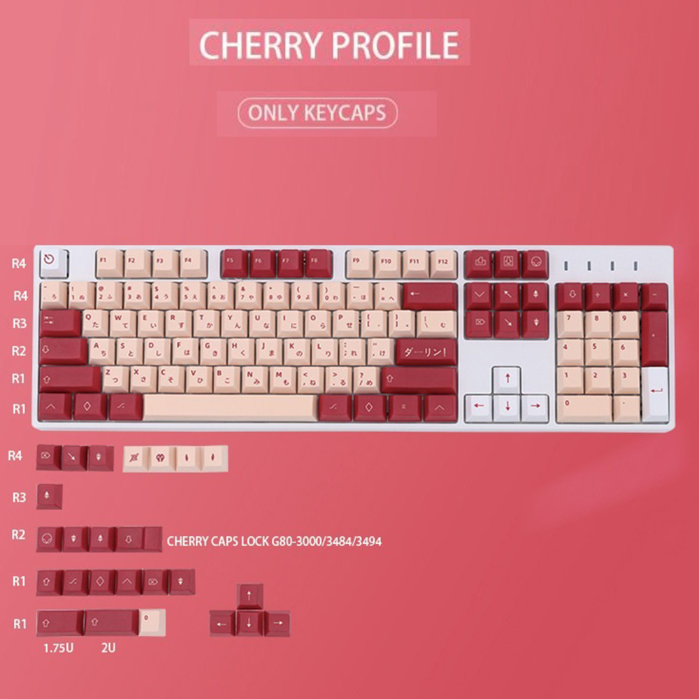 129 Key Darling Keycaps Cherry Profile DYE-SUB Personalized Keycap. 
