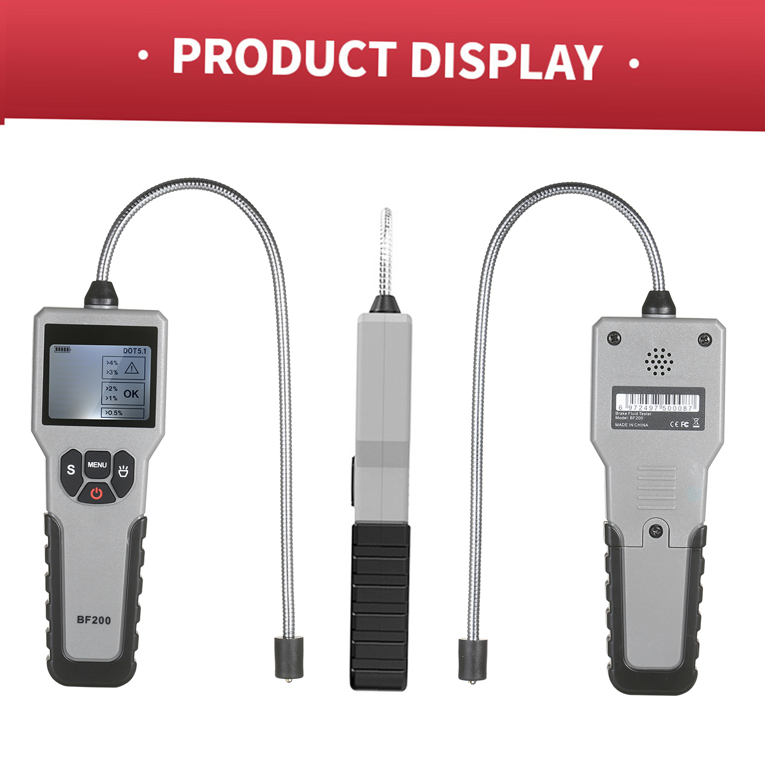 KOGEEK Brake Fluid Tester Automotive Brake Fluid Detector Intelligent Car Brake Fluid Tester Brake Fluid Diagnostic Testing Tool with LCD Screen for Vehicle DOT3 DOT4 DOT5.1. 