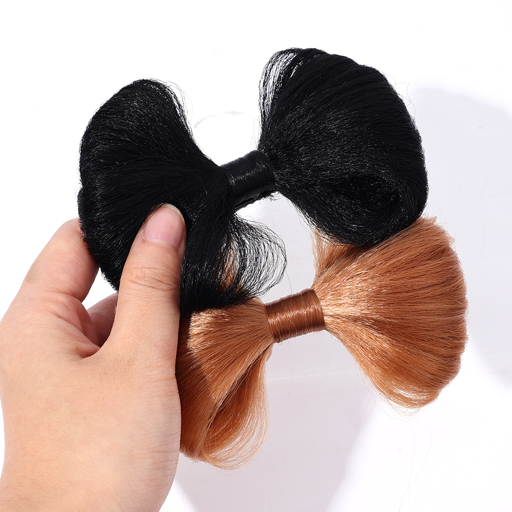 Synthetic Hair Bow Buns Hair Clip Bun Hairstyle Bow Hair Accessories for Women Brown Black Chignon Hairpins Wig Hair Bun. 