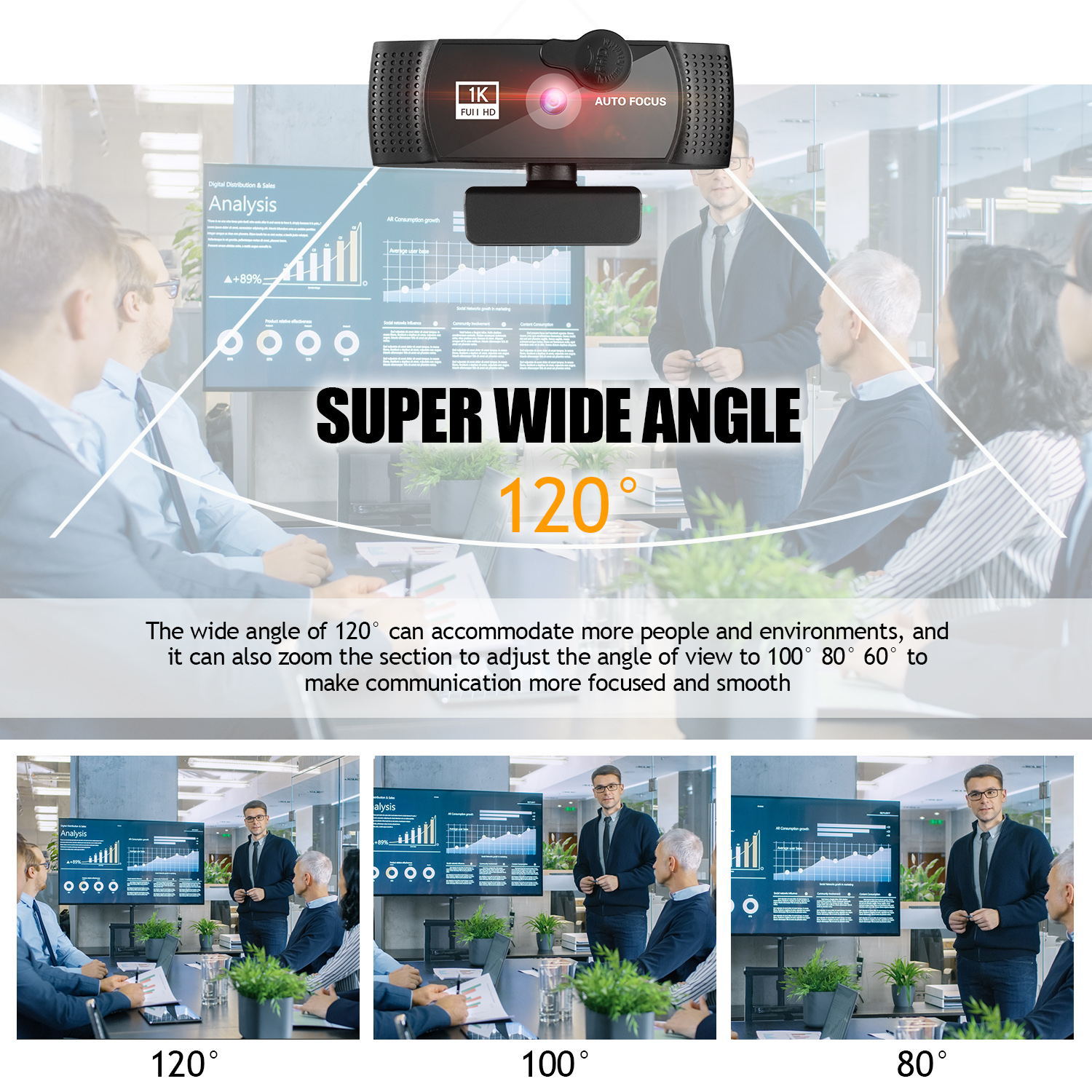 HXSJ 8K Webcam 4K 1080P Full HD Web Camera Auto Focus With Microphone USB Plug Web Cam For PC Computer Laptop Video Mini Camera. 