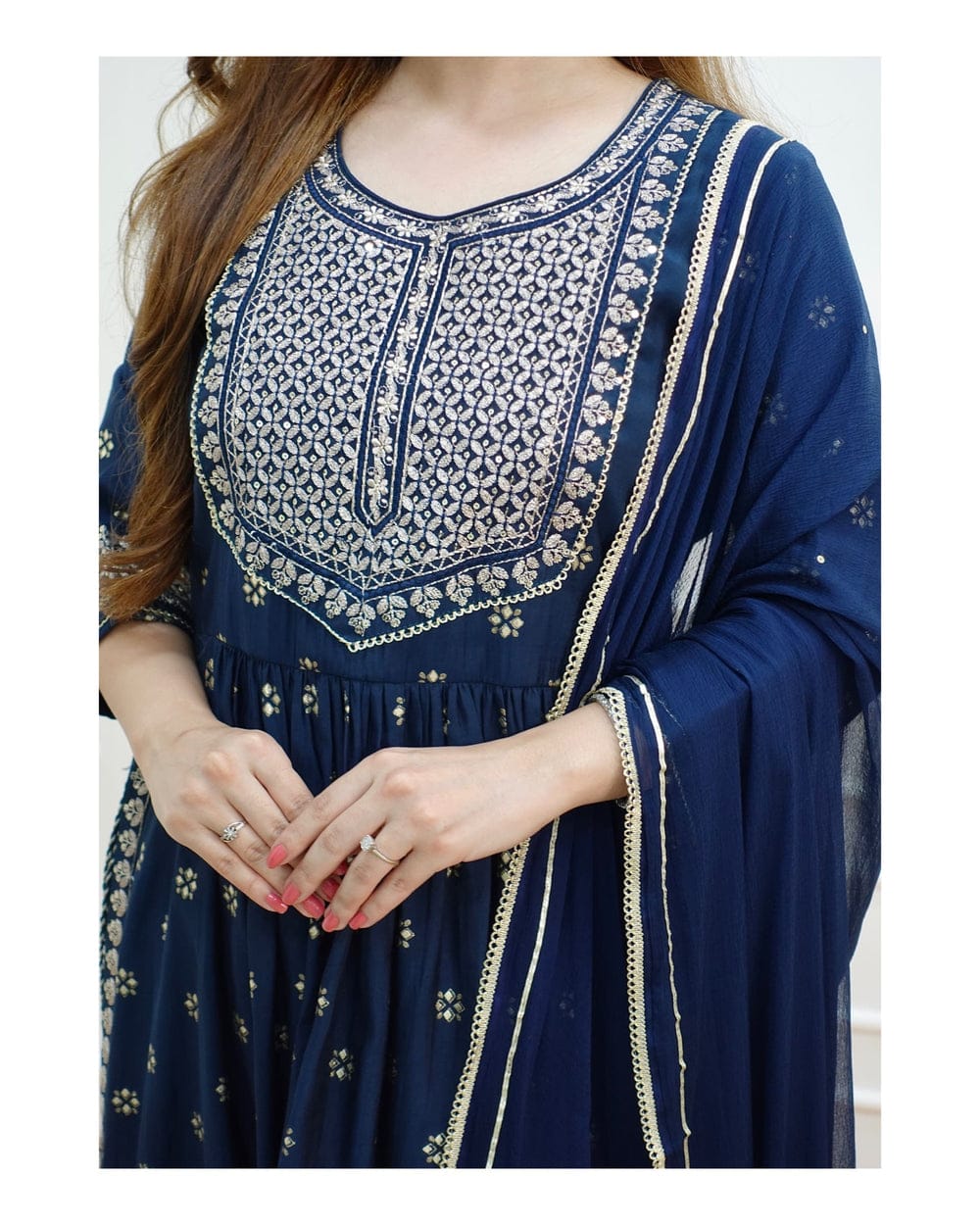 Readymade Naira Cut Gown Three-Piece Dress - Elegant and Well-Crafted Choice - Suitable Choice for All Occasions. 