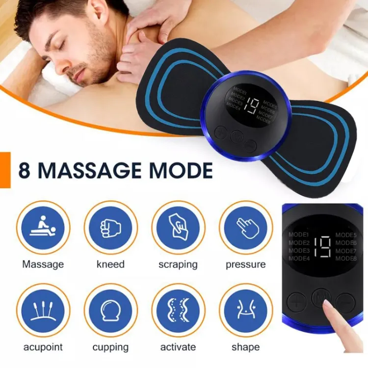 Rechargeable Electric Pulse Neck Massager Ems Cervical Massage Patch Neck  Back Muscle Stimulator Tens Relief Pain Neck Release