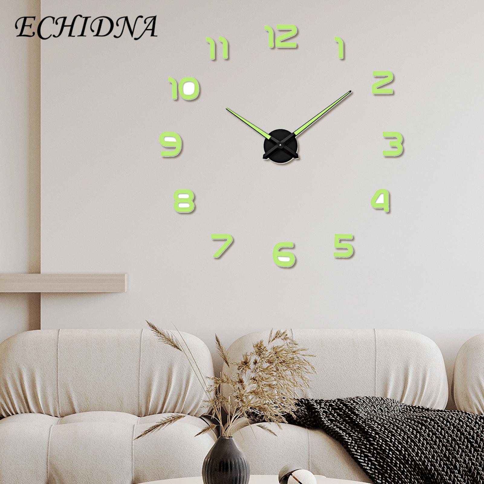 ECHIDNA Digital Clock Non Ticking Luminous Numbers Ha Indoor Clock. 