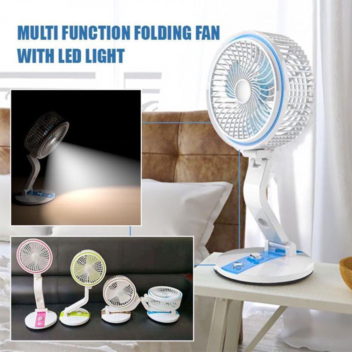 Rechargeable Folding Protable Fan With LED Light And USB Charging port ( LR Fan)