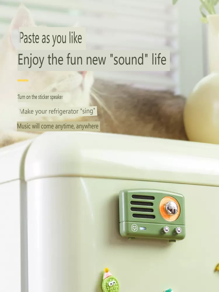 Muzen OTR mini Portable Bluetooth Magnetic Sticker Speaker,Apply for Metal Surface, Wireless Bluetooth 5.0 and Type-C Charge. 