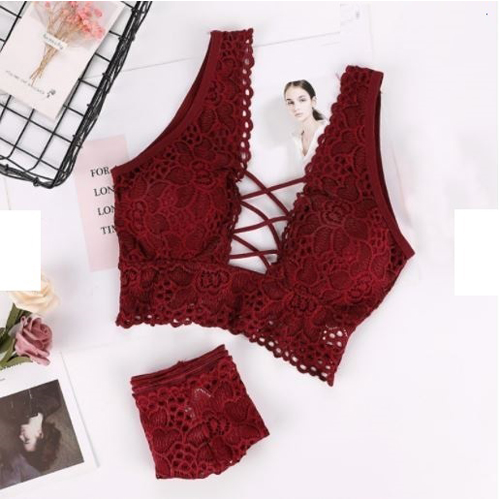Women's Sexy Lace Bra And Panty Set Underwear Matching Lingerie Push up Bra High Waist Panties