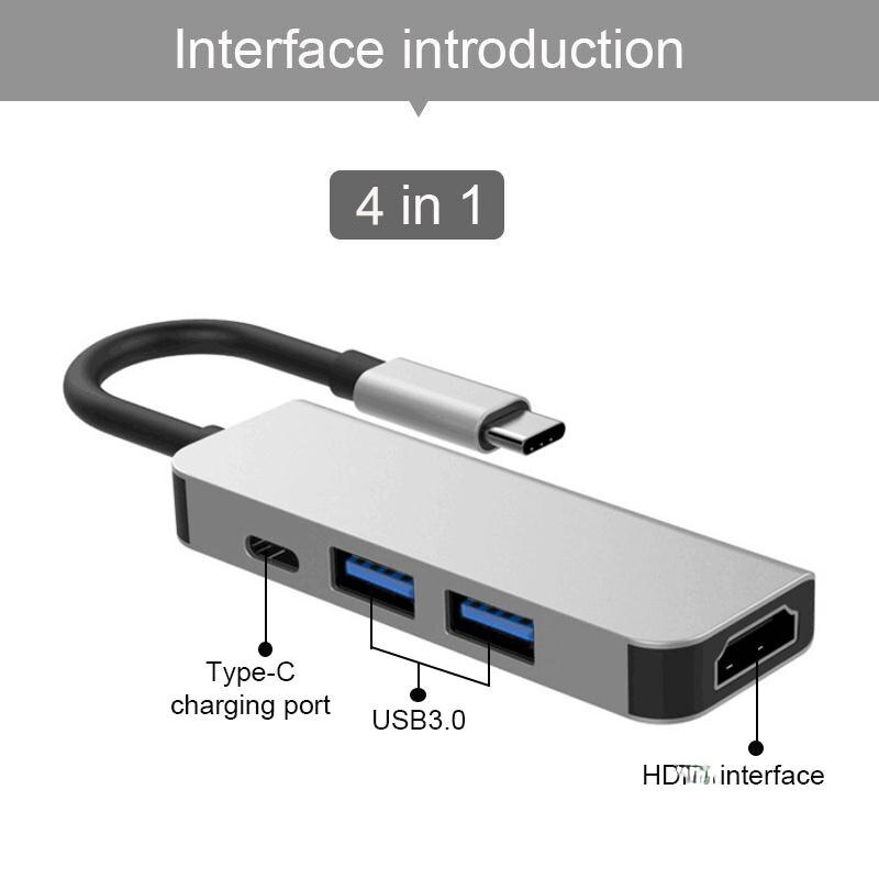 【VisioN Shop】Basix Type C Hub To HDMI-Compatible USB3.0 PD Adapter USB-C Converter for MacBook Pro Huawei MateBook C Usb 3.0. 