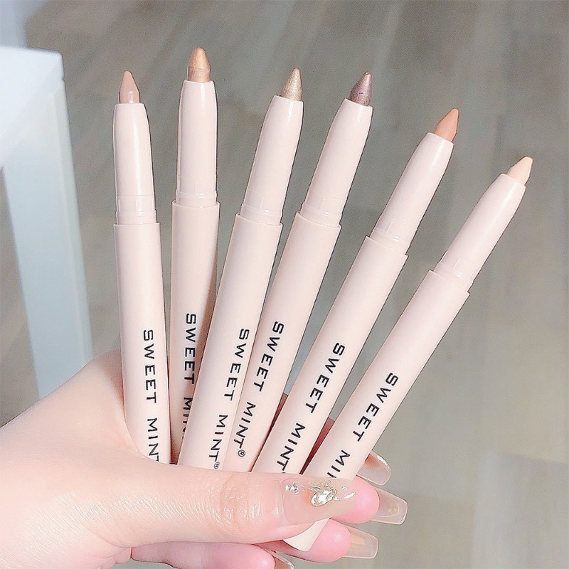 SWEET MINT Exquisite 6 Colors Glitter Matte Lying Silkworm Pen Smooth Long-lasting Waterproof Shiny Shadow Eyeshadow Stick Makeup Beauty Tools. 