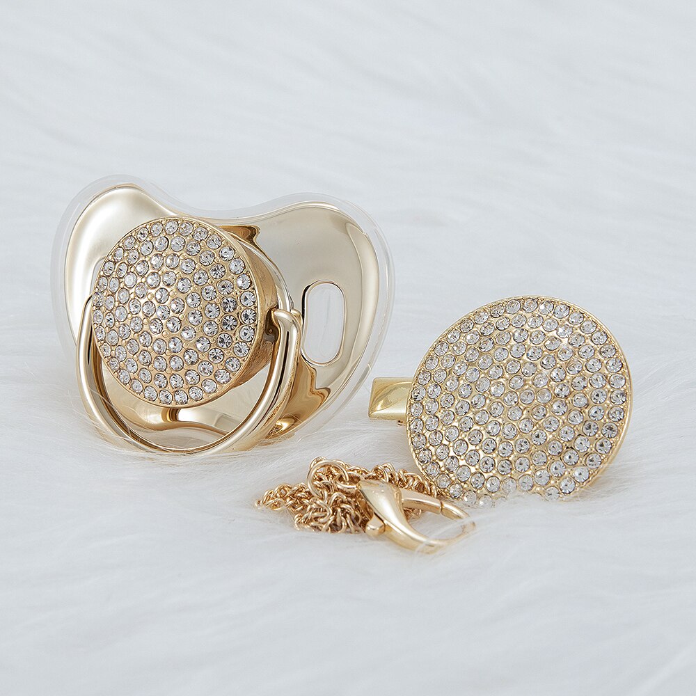 MIYOCAR SGS safe bling pacifier and pacifier clip BPA free dummy Luxury unique design pacifier AC-N. 