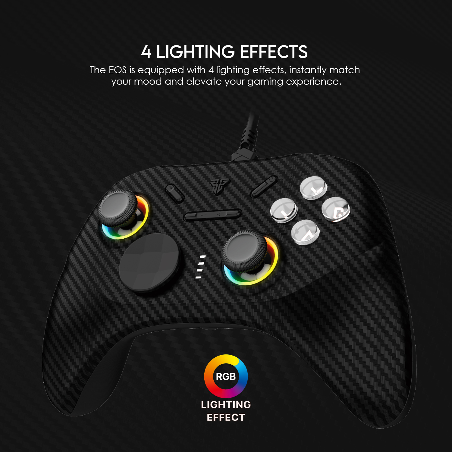FANTECH GP15 VEGA-EOS Multi-Platform-Gamepad Wired Gaming Controller-Joystick-Hall-Effect Trigger RGB Sticks Supports PC Steam. 