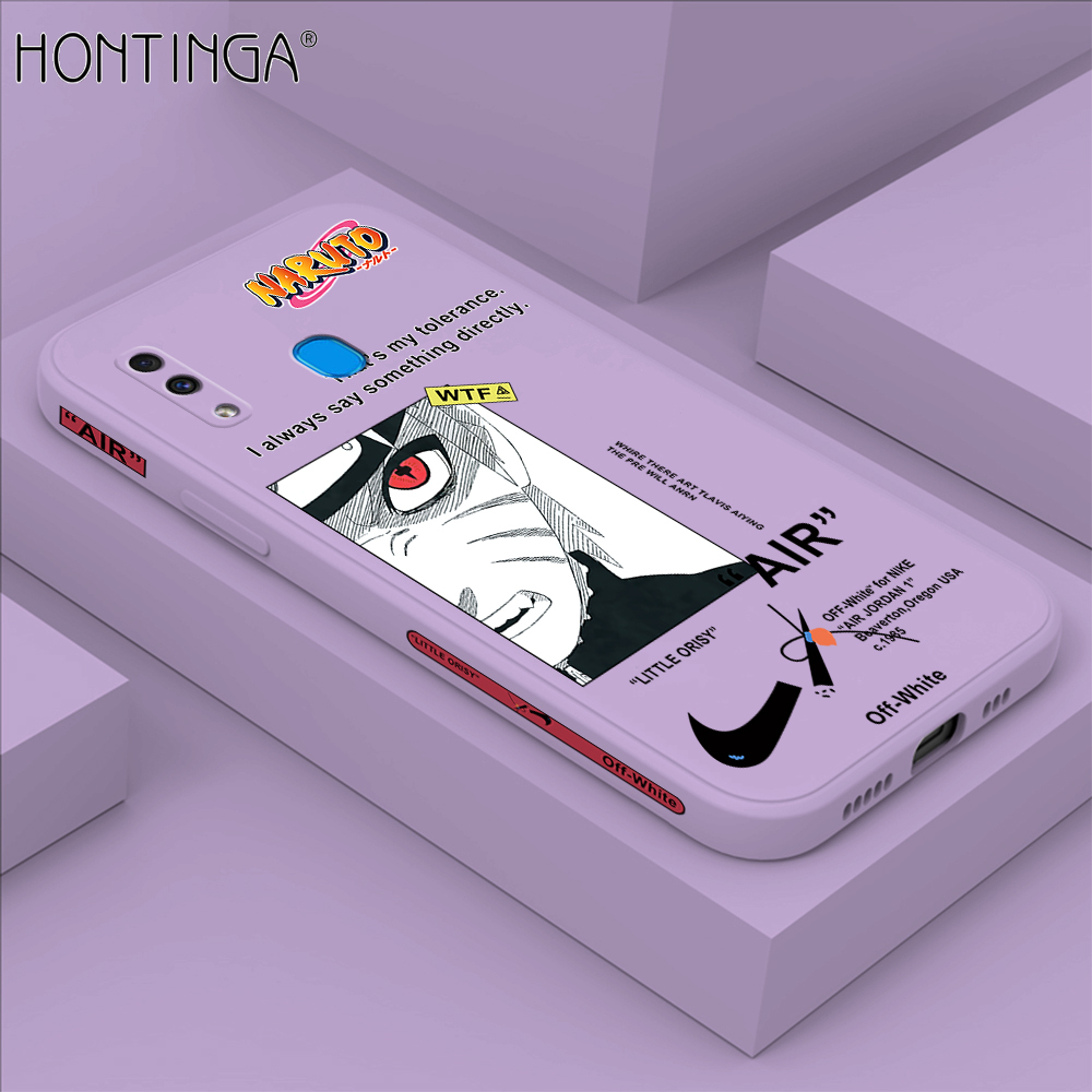 Hontinga for Samsung A20 A30 Case Side Design New Anime Naruto for Boys Back Cover Soft Square Edge Pattern Liquid Silicone Trend Phone Cases. 