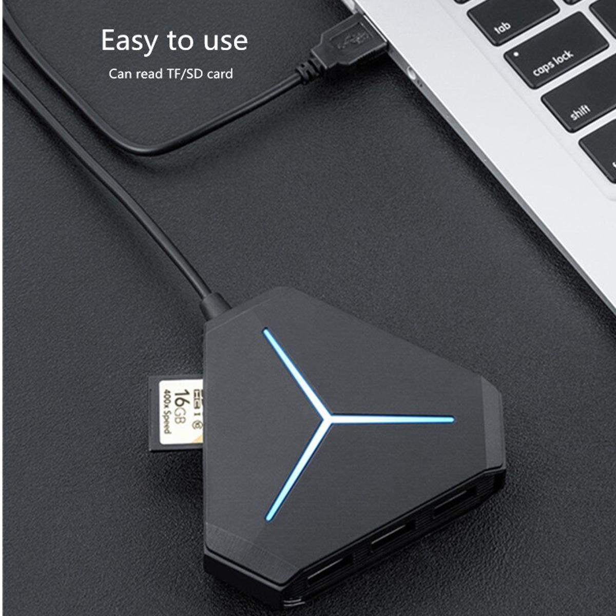 【VisioN Shop】6-Port USB 3.0 Hub Splitte Card Reader Support 7.1 Sound Card Headset Micro High-Speed Converter Drive-Free Extender