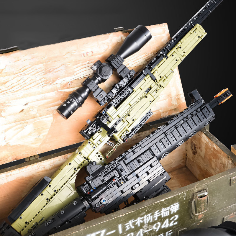 BeginnerBer WW2 Creative AWM Rifle Barrett AKM Building Blocks, M24 Military s Series Modle Set Boy s Birthday Gifts. 