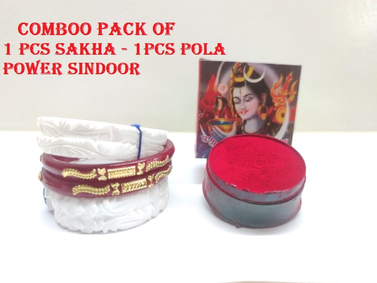 White Round Oval Latest Design Shakha Red Pola & Power Sindoor Bangles for Women , Multi Design ,Party , Wedding , Anniversary , Durga Puja & All Time Use Conch Shell Shakha Bangles.
