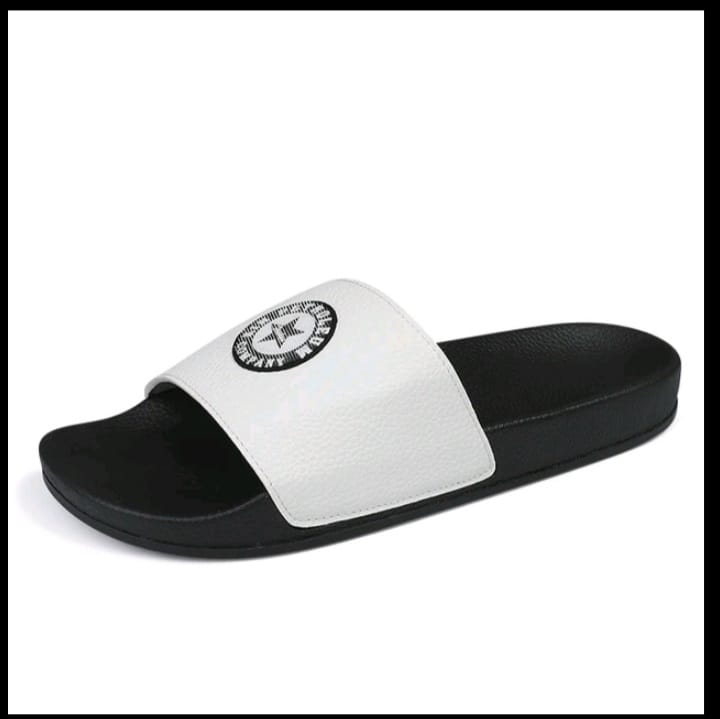 Indispensable-Quality Black And White Color KIN PETROLEUM Lightweight Slide Slipper For Men S27. 
