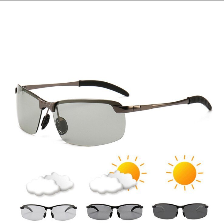 【TianYu Mall】Color Changing Men Polarized Chameleon Glasses and Night Vision Driver Goggles Men Sunglasses UV400. 