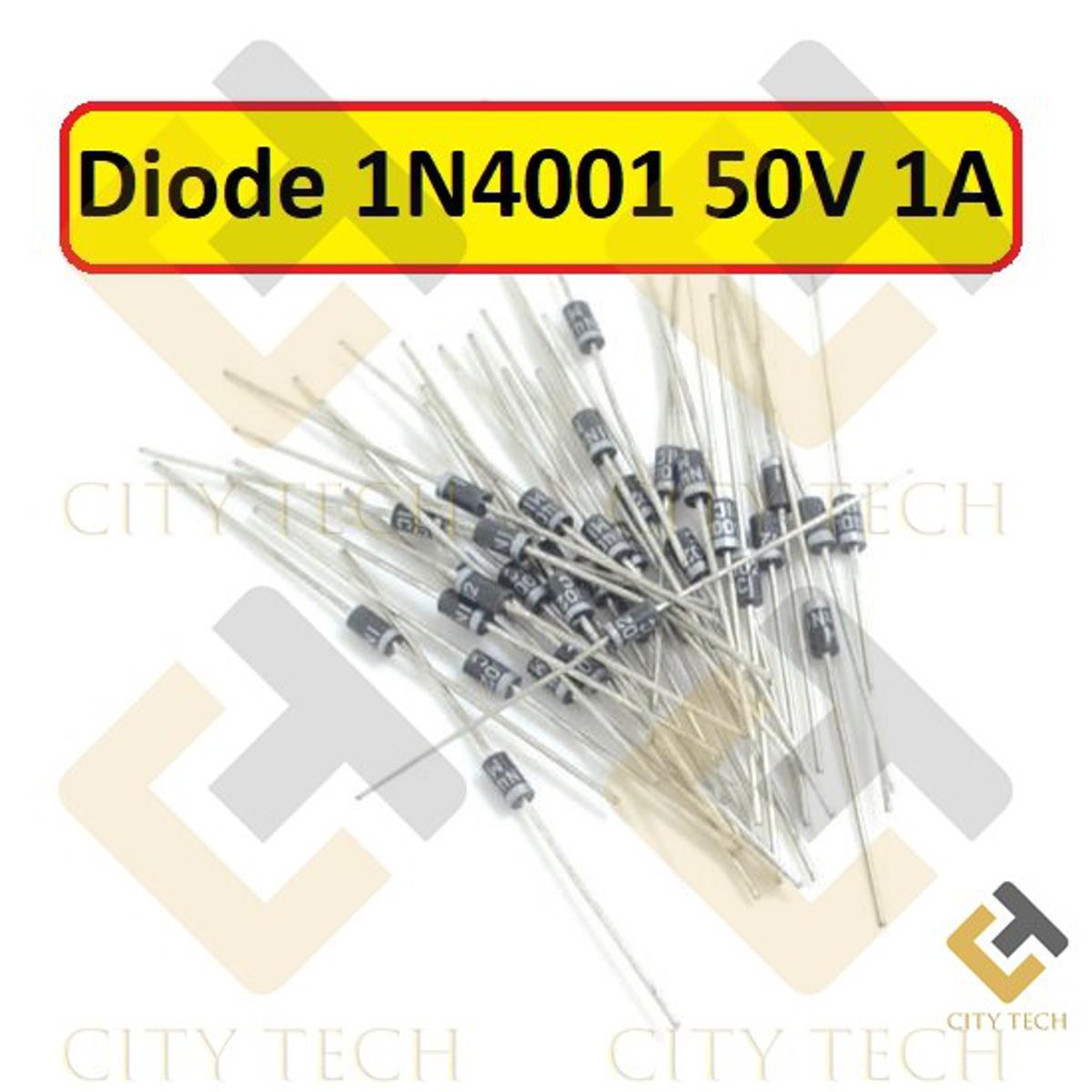 10Pcs Diode 1N4001 50V 1A General Purpose Rectifier Diode 1N 4001 Silicon Junction Diode DO-41 Package Electronic Components DIY Assorted Kit