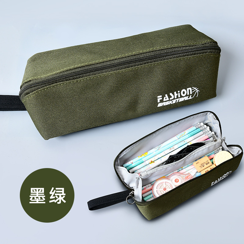 Multi-Layer Large Capacity Good-looking Pencil Case Simple ins Japanese Style Separated Stationery Case Large Opening Student Pencil Case. 