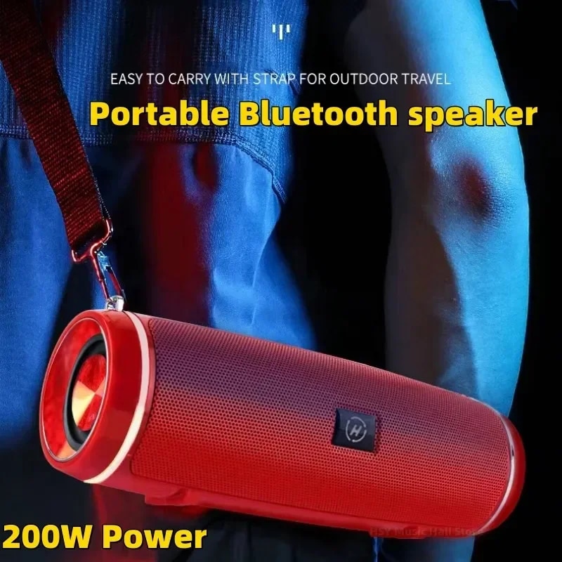 High Quality 200w High-power Bluetooth Speaker Portable Bass Outdoor Wireless Audio 3d Surround Bluetooth Speaker Tws/fm/voice