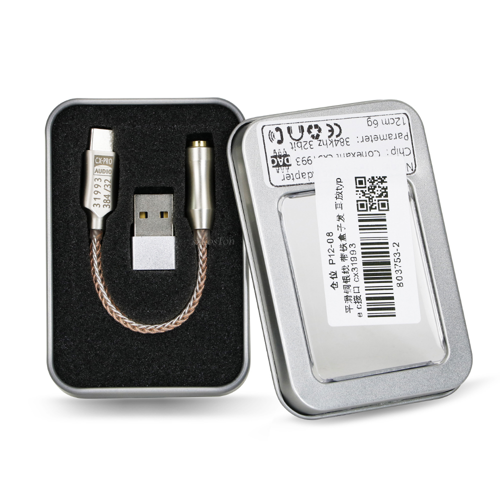 CX31993 USB Type-C to 3.5mm Audio interface Headphone Amplifier HiFi DAC Earphone Sound Amplifier 32bit 384kHz Audio Adapter. 