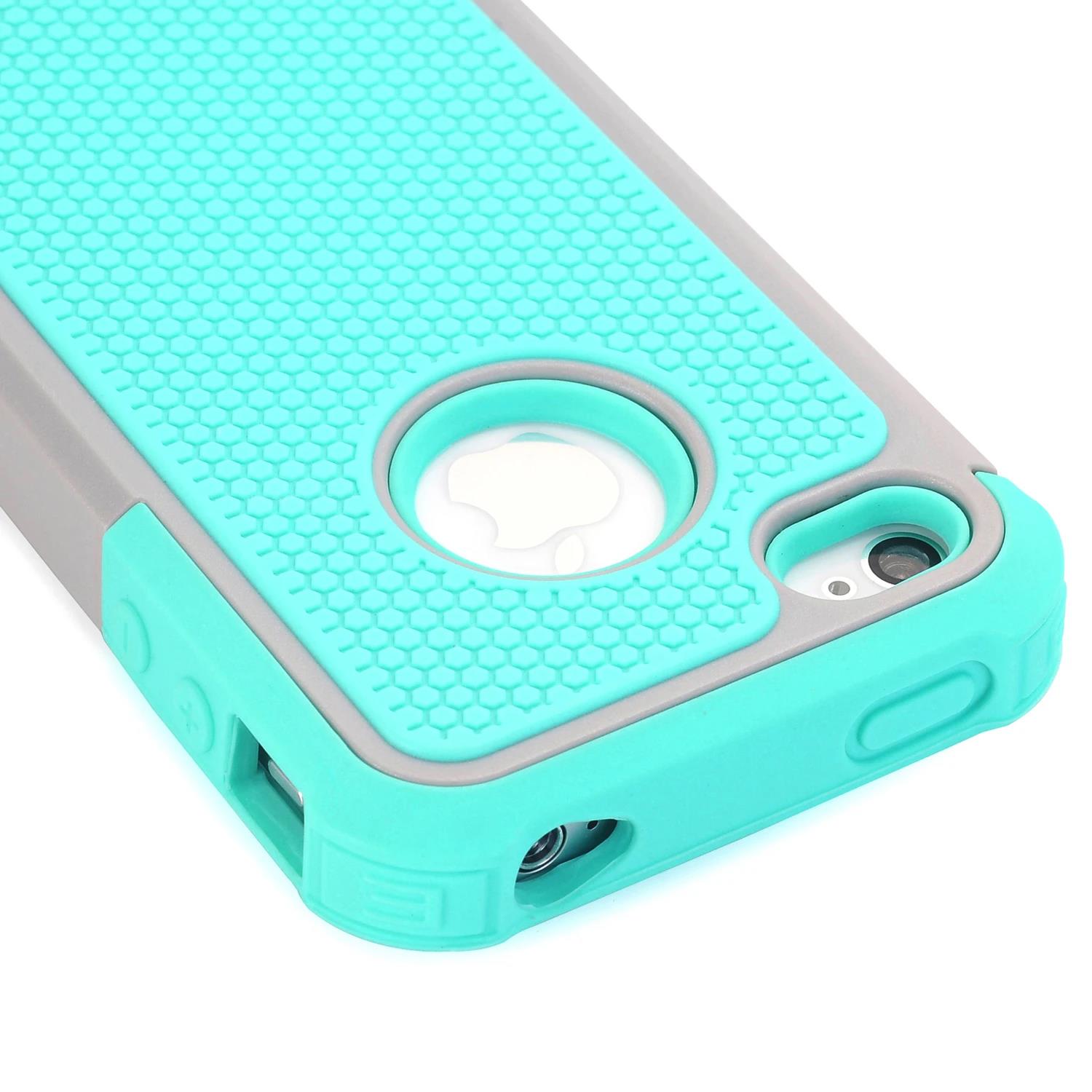 For iPhone 4 4S Case,WEFOR Hybrid Dual Layer Protective Case Cover with Hard Plastic and Soft Silicone for iPhone 4S iPhone 4. 