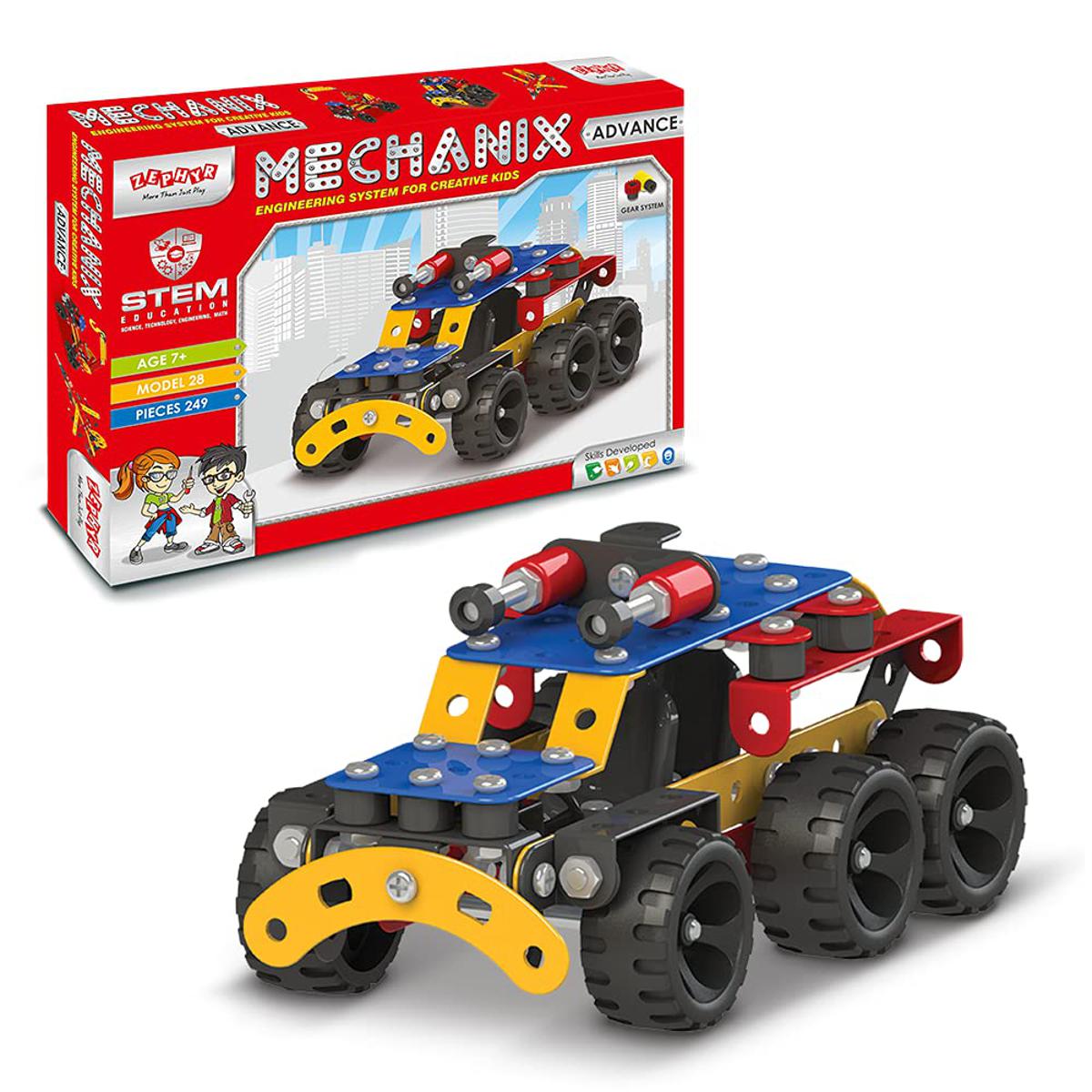 Zephyr Mechanix Advance, STEM Toy, Building Blocks, Construction Set, for 6+ yrs Boys and Girls (Multicolor)