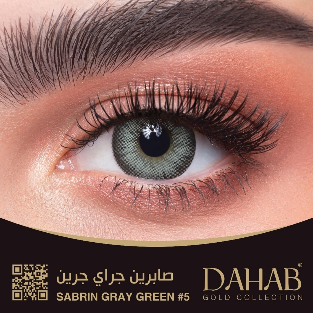 New Dahab Sabrin Gray Green Color Contact Lens With Regular Kit Box For Men And Women. 1 Pair Dahab Color Contact Lens For Eye Makeup and Cosmetics. Dahab Gold Collection. #sabringraygreen. 