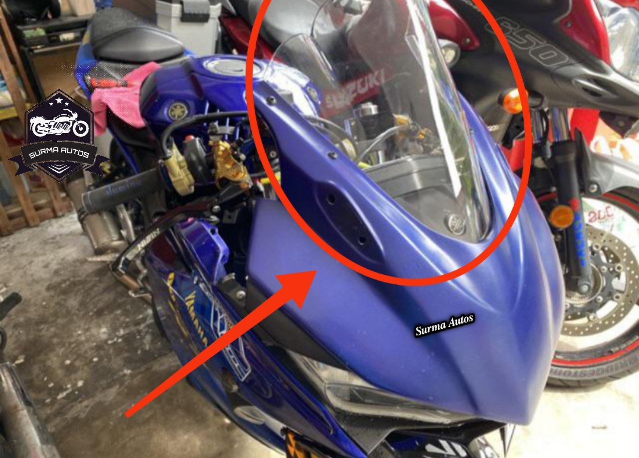 Motorcycle Windshield Windscreen Visor Compatible for YAMAHA R15 V3. 