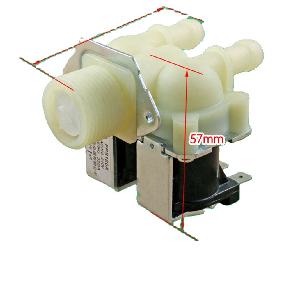 Washing Machine Solenoid Valve. Washing Machine Water Inlet Replace.Double Valve.Replacement washing machine  inlet valve.Washer Inlet Valve Replace. 220V. 