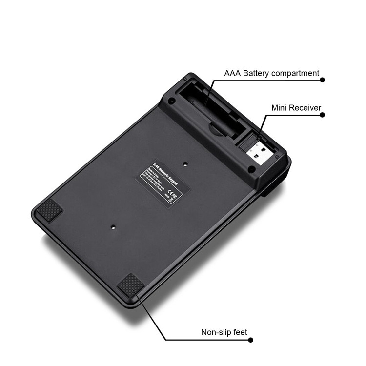 2.4G wireless numeric keypad, floating mechanical feel, bank accounting keyboard, portable 19-key password input. 