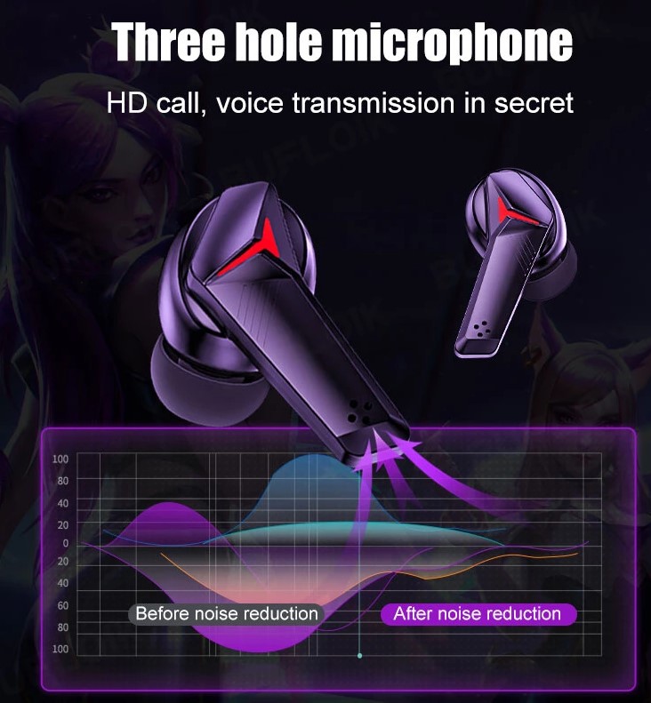 【FUPANG】Misuli T33 TWS Wireless Bluetooth Stereo Sports Noise Reduction Earbuds Headsets With. 