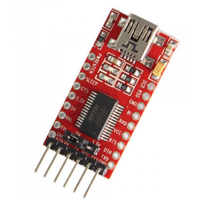 RED PCB FTDI TTL Module FT232RL Serial Converter FTDI USB To TTL Converter Adapters 5V 3.3V USB To Serial Converter FT232 FTDI Module 6 Pin Leads Header. 